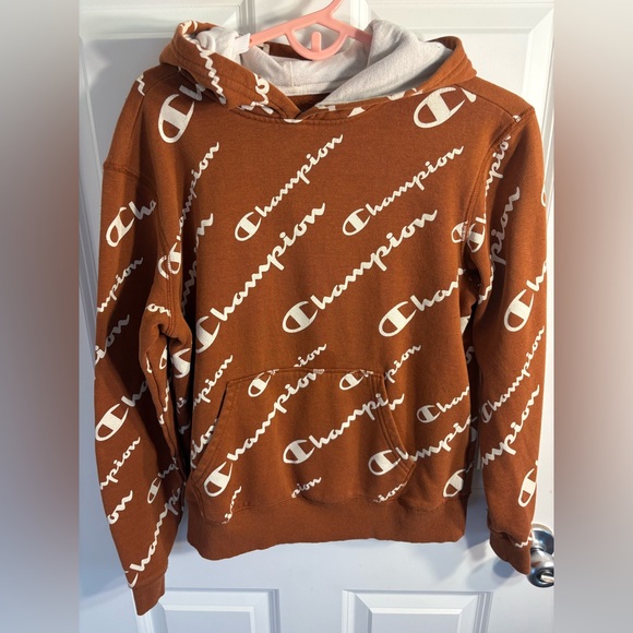 Champion Pullover Hoodie Youth Boys Size Large Rust Sweatshirt - Picture 1 of 3